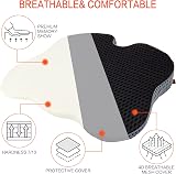 ZHOOGE Car Seat Cushion Memory Foam Wedge Pad for Office Chair Black view 3