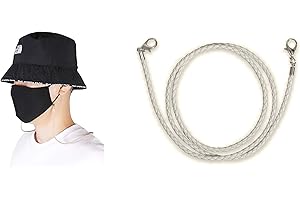 Allsense Fashion Leather Mask Lanyard Ear Pressure Relief Safety Holder Hanger with Hook for Adult Beige 1 Pack