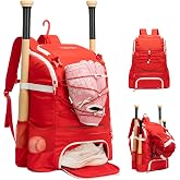 HIPONY Baseball Bag &amp; Baseball Backpack, Softball Bag for Youth &amp; Adults | Bat Holder + Helmet Compartment, Shoe Pocket &amp; Fence Hook T-Ball Gear Bag for Boys, Girls, Teens &amp; Coaches