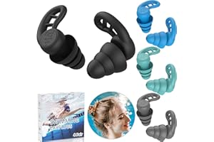 SELBATON Swimming Ear Plugs for Adults, 4 Pairs Reusable Silicone Waterproof Colorful Swim Earplugs for Swimming Showering Snorkeling Surfing and Water Sports, Water Ear Plugs for Men and Women