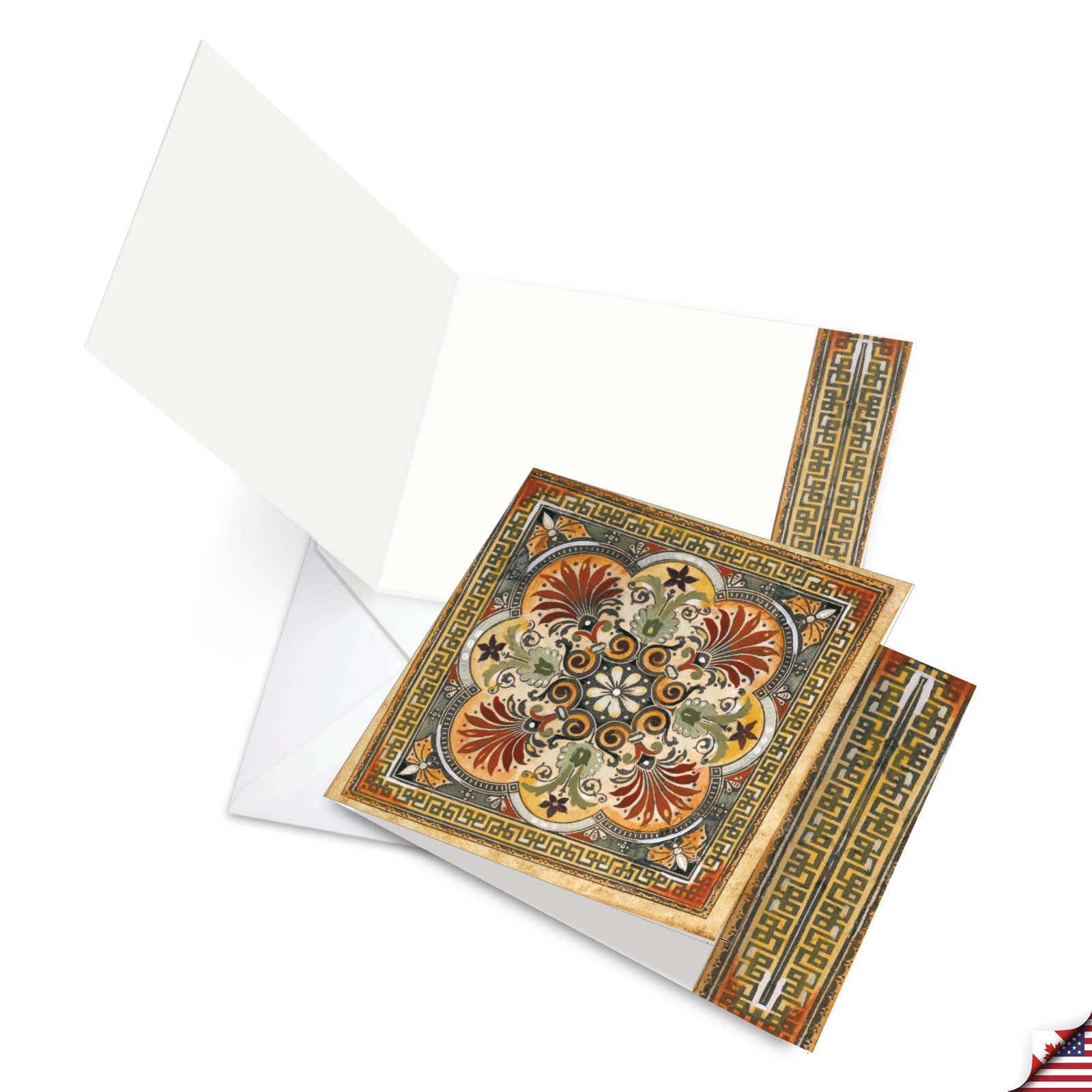 The Best Card Company - 12 Assorted Blank Note Cards (4 x 5.12 Inch) - Boxed All Occasion Notecards Bulk (4 Designs, 3 Each) - Ornate Tiles MQ4609OCB-B3x4