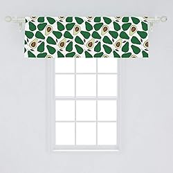 Ambesonne Avocado Window Valance, Pattern with