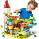 burgkidz Marble Run Building Blocks: 90-PCS Motorized Elevator | Perpetual Motion for Endless Runs - STEM Educational Construction Toys for Toddlers Age 4-8 - Compatible with Major Brands