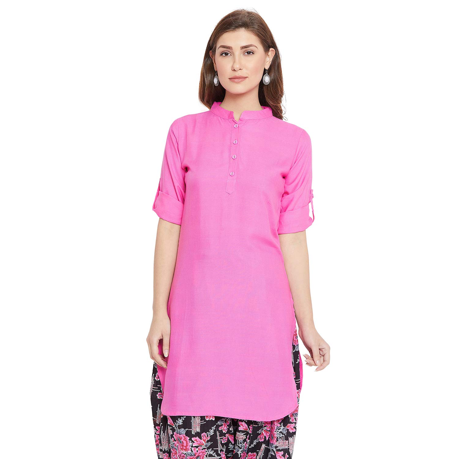 the pajama factory womens solid coloured rayon kurtis