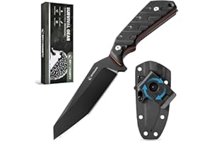 SPITZKANTE 8.35" Fixed Blade Knife with Kydex Sheath, 360° Rotating Clip – EDC, Camping, Hiking, Fishing, Outdoor Use