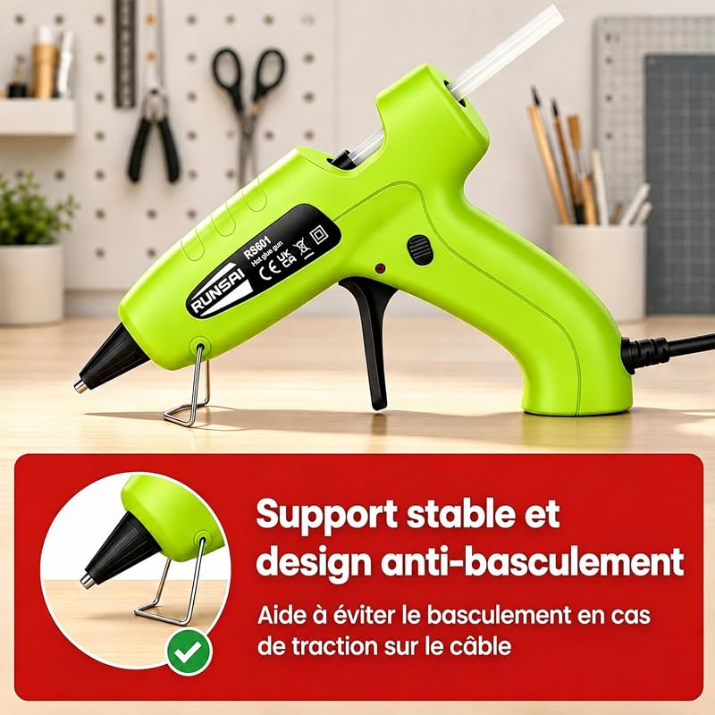 Pistolet a Colle Chaud Électrique, Mini Pistolet à Colle Filaire 30W
