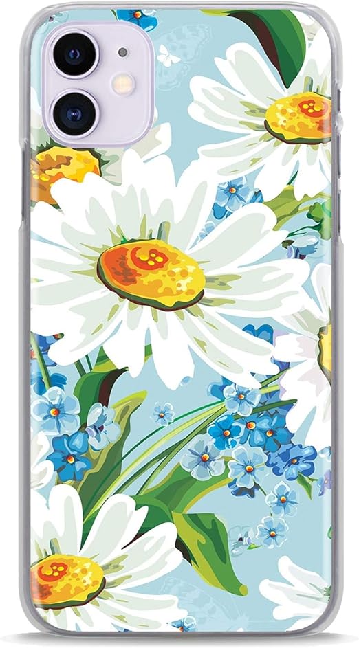 Amazon Com Iphone 11 Daisy Flower Silicone Case Women Girls Soft Floral Flowers Design Cover Tpu Clear Phone Bumper Skin Iphone 11 Daisy Flower 01