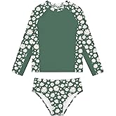 Vogseek Girls 2 Piece Swimsuits Long Sleeve Rashguard Bathing Suits Size 5-12Y