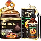 Batana Oil for Hair Growth&ndash;4Pc Set: Raw Batana Oil,Hair Mask Paste,Lash Wand &amp; Brow Brush,Hair Growth Treatment Promotes Hair Thickness,Prevents Loss for Men Women,Deep Care for Scalp,Edges &amp; Eyebrows