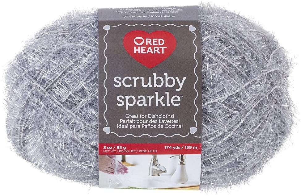 RED HEART Scrubby Sparkle Yarn, Oyster Amazon.ca Home & Kitchen