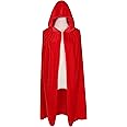 BIGXIAN Kids Hooded Velvet Cloak Halloween Christmas Cosplay Fancy Cape
