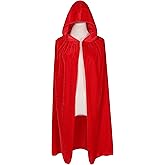 BIGXIAN Kids Hooded Velvet Cloak Halloween Christmas Cosplay Fancy Cape