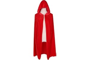 BIGXIAN Kids Hooded Velvet Cloak Halloween Christmas Cosplay Fancy Cape