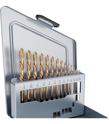 VCT 15-Piece Left Hand Drill Bit Set – Black & Gold Finish, 135 Degree Split Point – Reverse Twist Bits In Storage Box