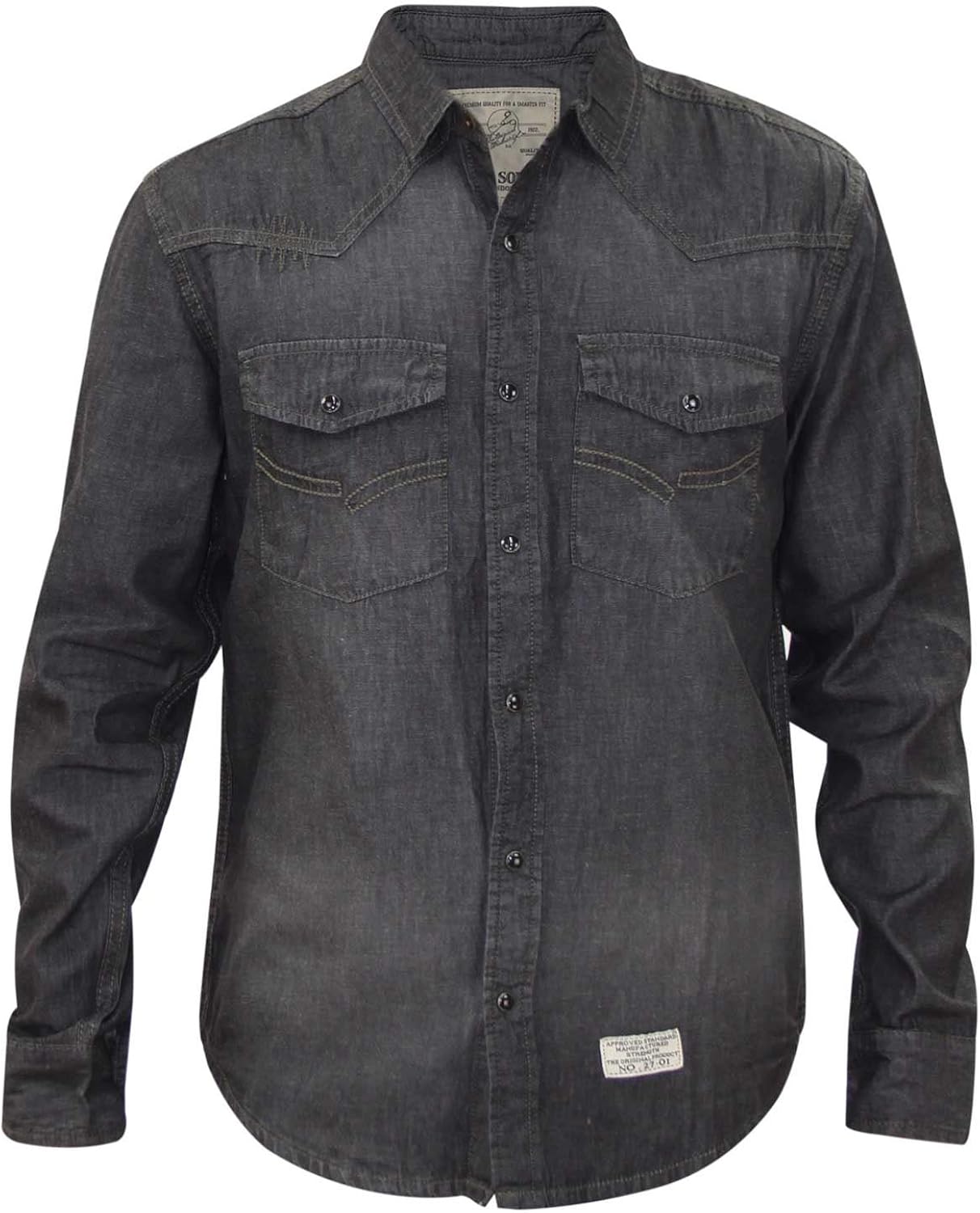 grey denim shirt