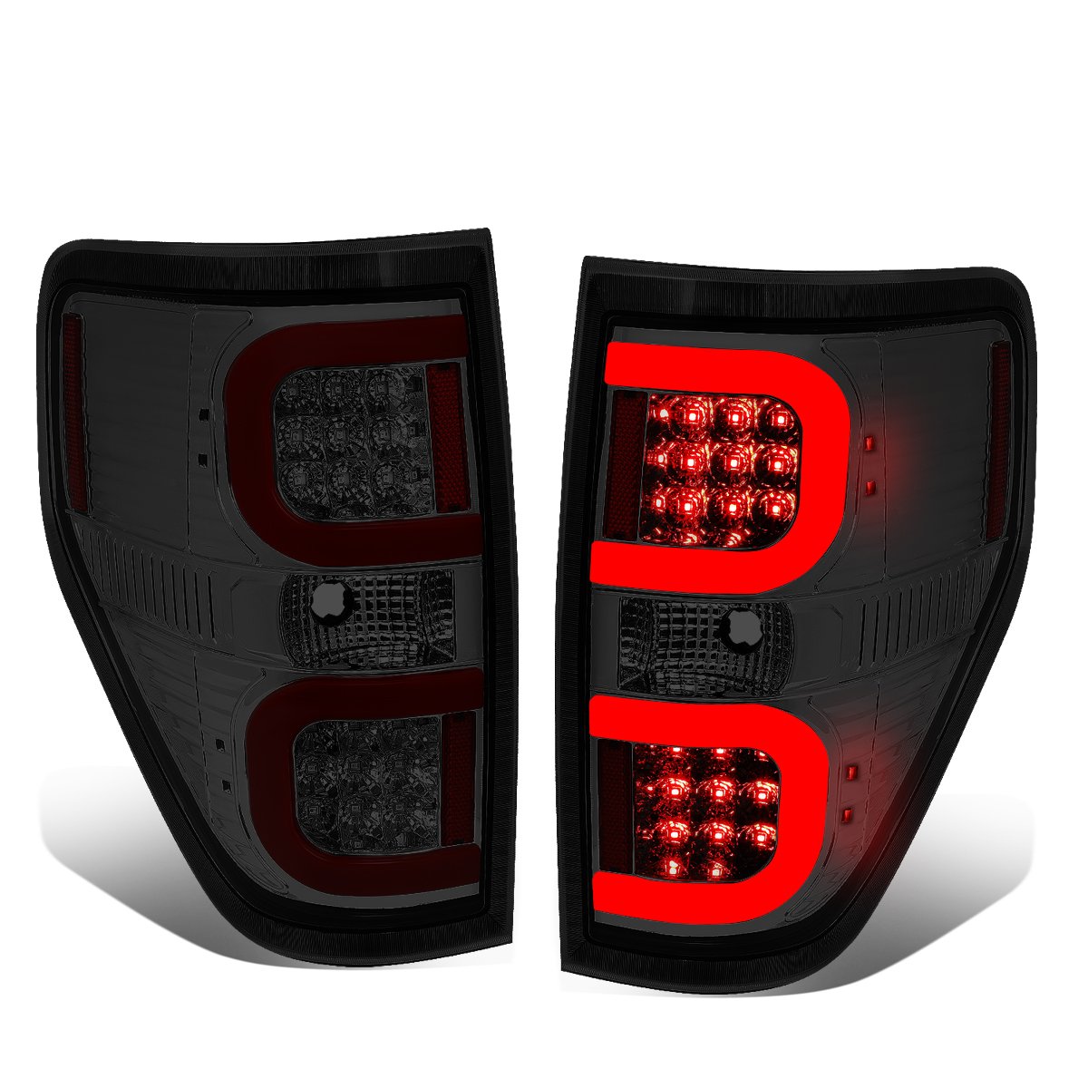 DNA Motoring TLF15009LEDRD3DCHSM Dual RED LED CBar Tail Light