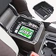 RUNROAD Center Console Organizer Tray Compatible with tiguan 2018-2024 and Taos 2022 2023 2024 Accessories, Insert Coin Holder ABS Console Organizer Secondary Storage Tray Armrest Box, Black
