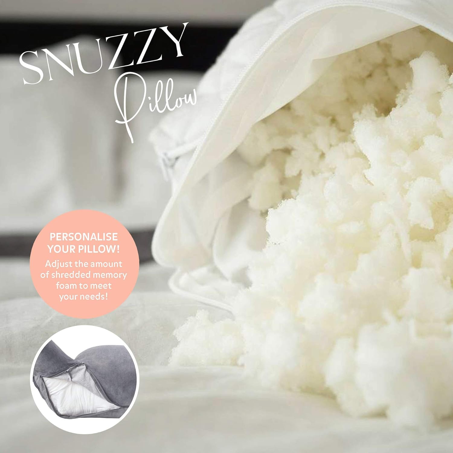 ATX Snuzzy Pillow - Bed Reading Pillow with Arms - Backrest for Sitting Up in Bed - Watching Tv, Gaming, Studying, Working - Extra Large Size for Adults: Home & Kitchen