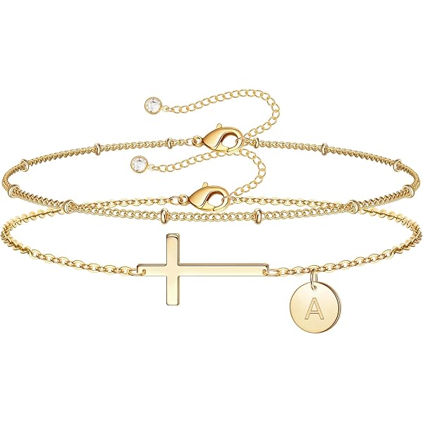Avotto Initial Bracelets For Women Gold Love Knot...