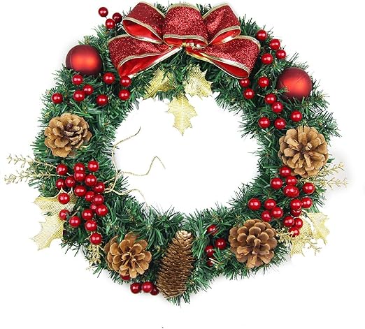 Bageek Christmas Wreath Door Decorations Artificial Door Wreath