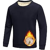Faleave Men's Sherpa Lined Sweatshirt Fleece Crewneck Winter Thermal Thick Pullover Top