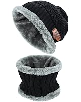 UMIPUBO Bonnet Et Écharpe Enfant Hiver - Tricot Acrylique Épais - Doublure Polaire - Taille Unique 2-10 Ans - Unisexe