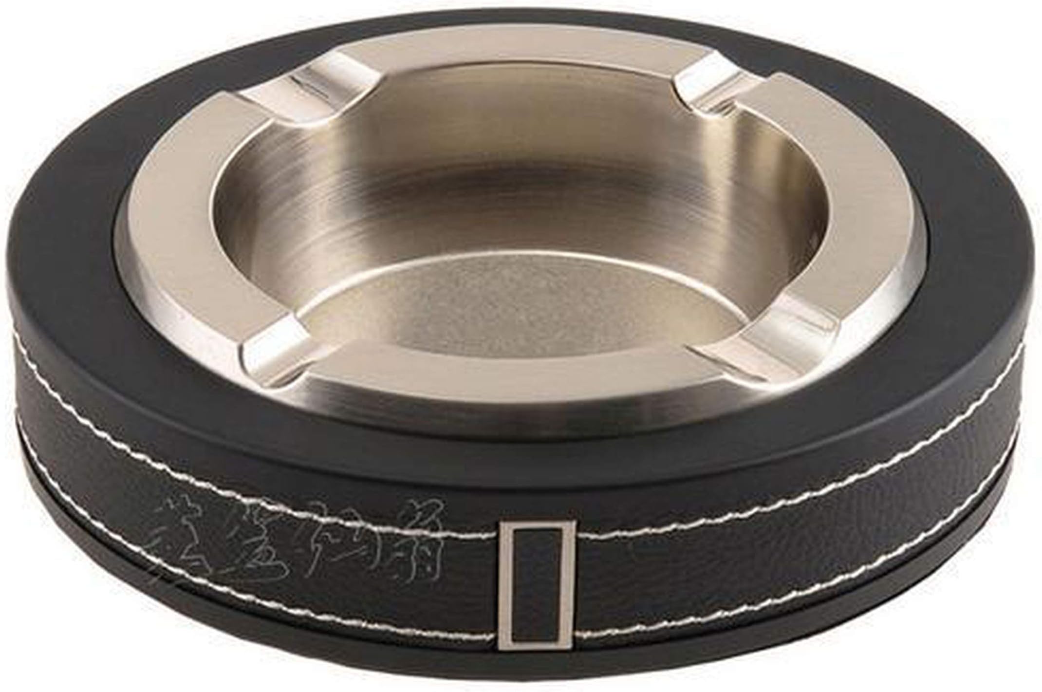 Ashtray Smokless Ash Container Fashion Stainless Steel Creative Antique Portable Leather Ashtray