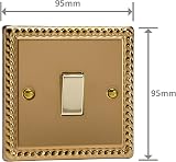Varilight Single Rocker Light Switch 2-Way Georgian Brass XG1D view 4