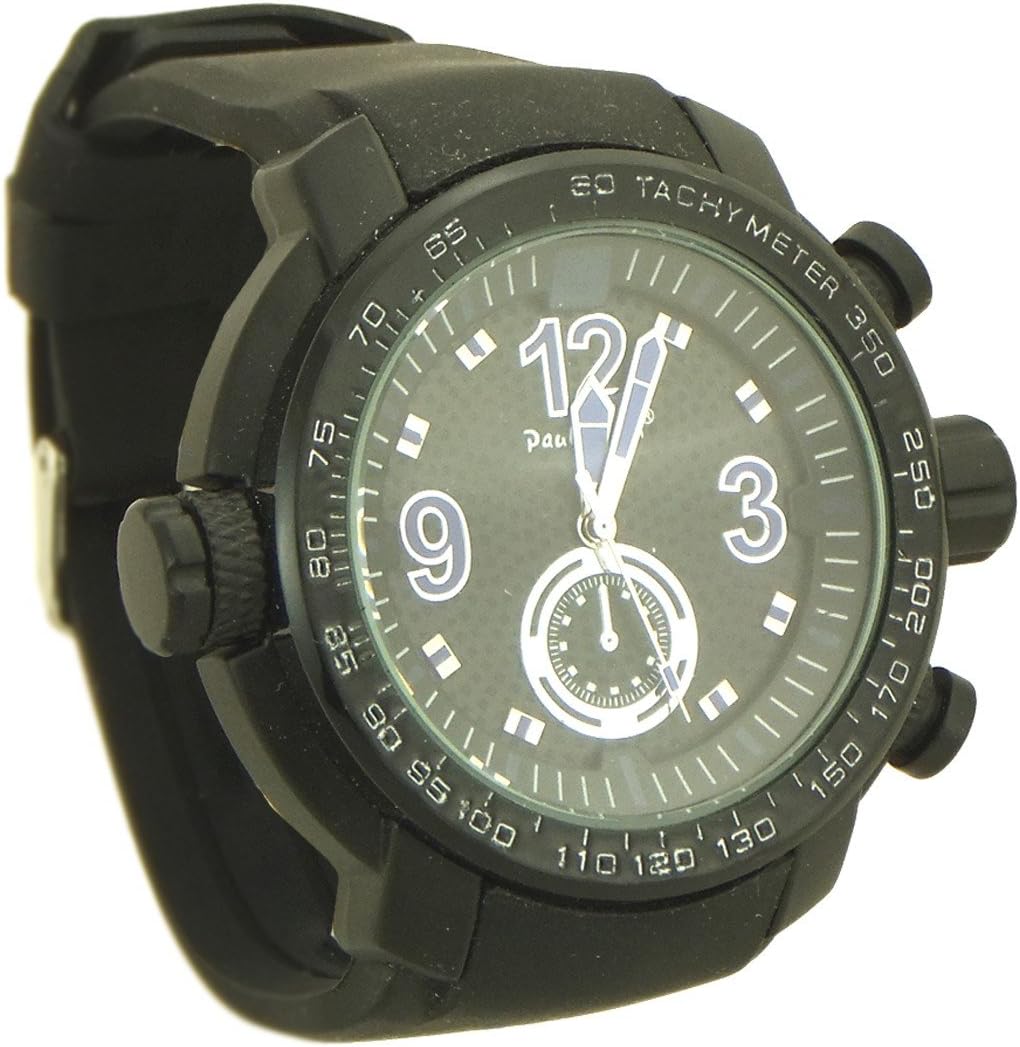 Paul Jardin Decorative Chronograph Sports Watch for Men black and blue accents - 3