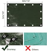 Onarway Tarpaulin 3x4m 105GSM Waterproof Heavy-Duty Green view 2