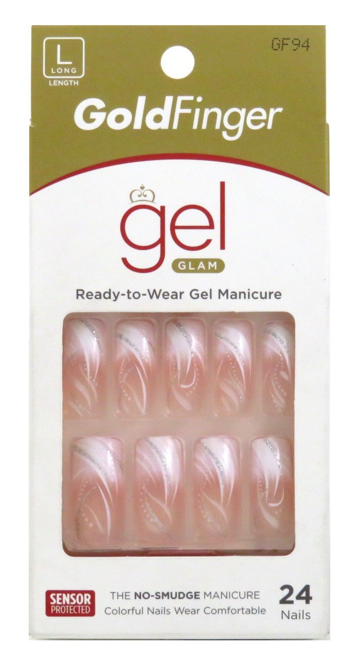 Gold Finger Posh Queen Glueon Fashion Nails 24 ea ( Pack