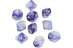 10pcs Polyhedral 10 Sided Dice D10 Dices RPG Board Game Props Tabletop Game Supplies Double Colors Cool Set