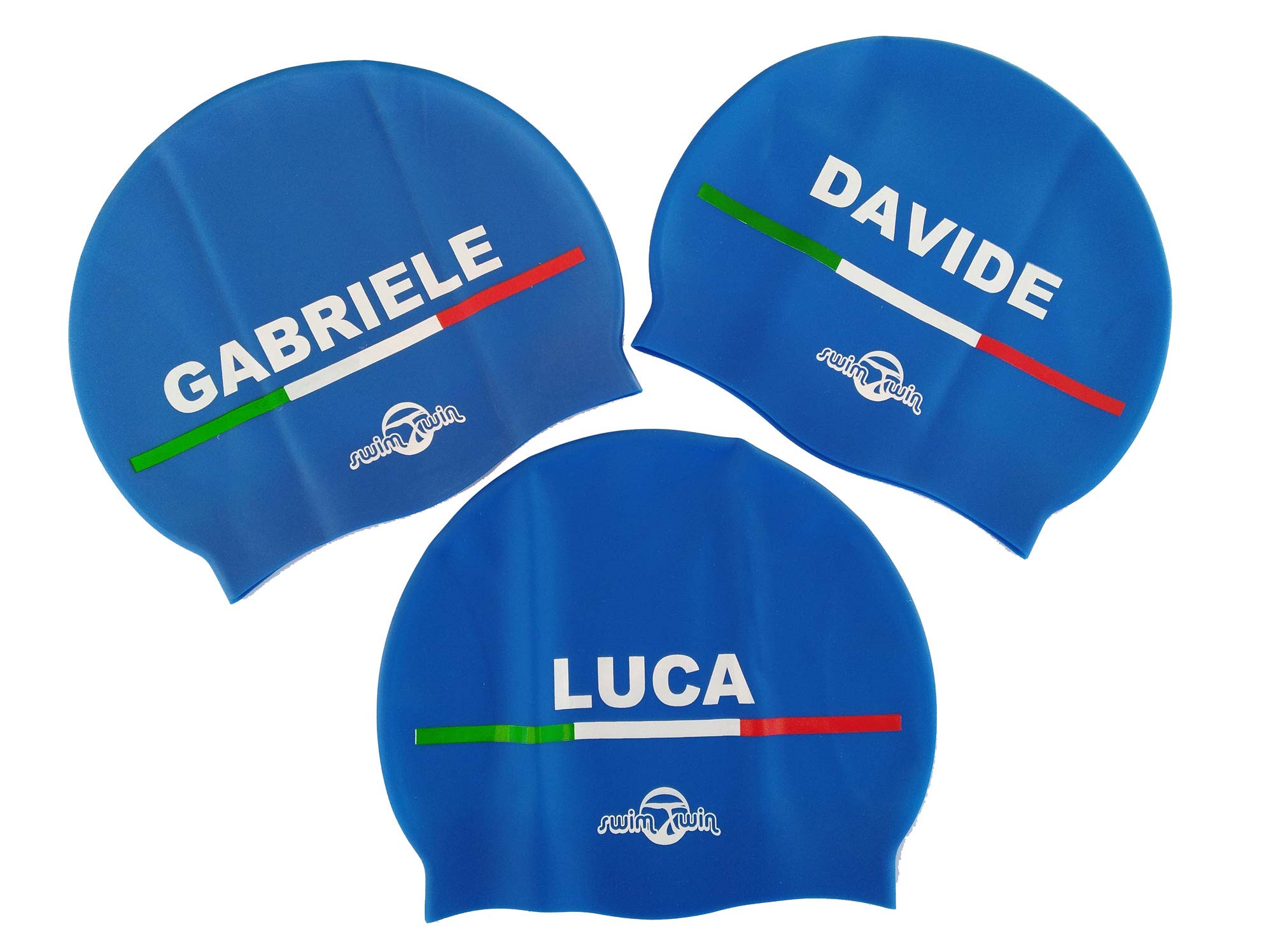 Swimxwin Alessio | Silicone Hat Customised with Your Name | Swimming Hat | High Comfort and Addence | Italian Design and Style