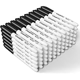cloudriver Black Permanent Markers Fine Tip, 60 Packs Permanent Markers Bulk, Quick Drying &amp; Fade Resistant, Permanent Marker Set Works on Plastic,Wood,Stone,Metal and Glass for Doodling, Marking