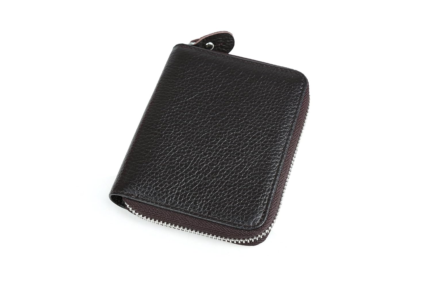 TIDING Clásico hombres del cuero genuino caballo loco de la cremallera del