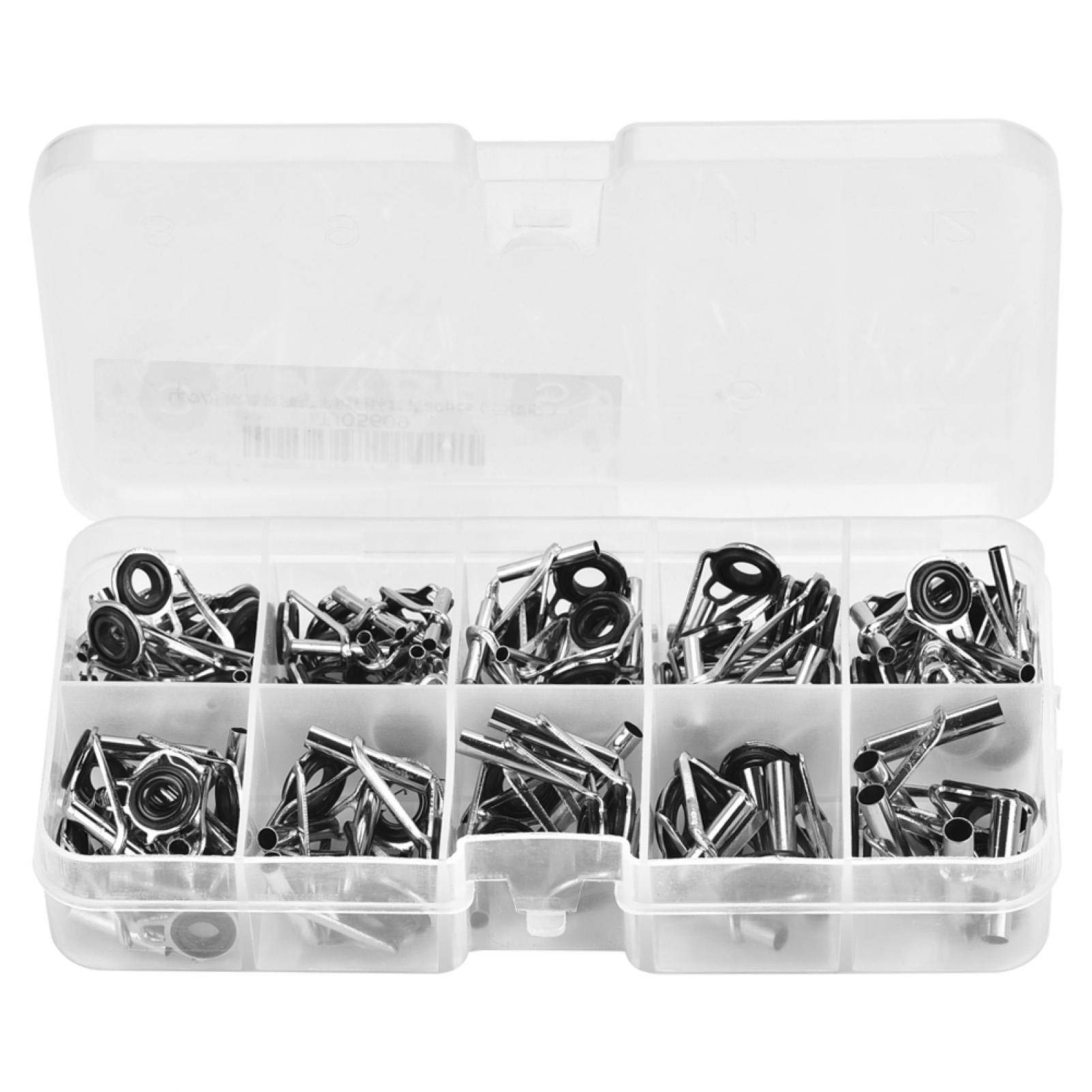 Vbest life Fishing Rod Guides, Ceramic Ring Guide Rod Repair Replacement, 10Sizes 80Pcs
