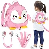 Accmor Toddler Harness Backpack Leash, Cute Penguin Kid Backpacks with Anti Lost Wrist Link, Mini Child Backpack Wristband Tether Strap and Protection Leashes Travel Bag Harness Rein for Baby Girls