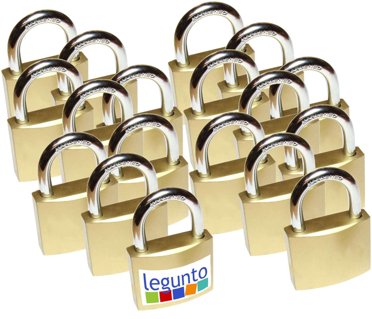 legunto 18 Keyed Alike Padlocks. Very Strong, Large Padlocks with 108 Keys for Indoor Use