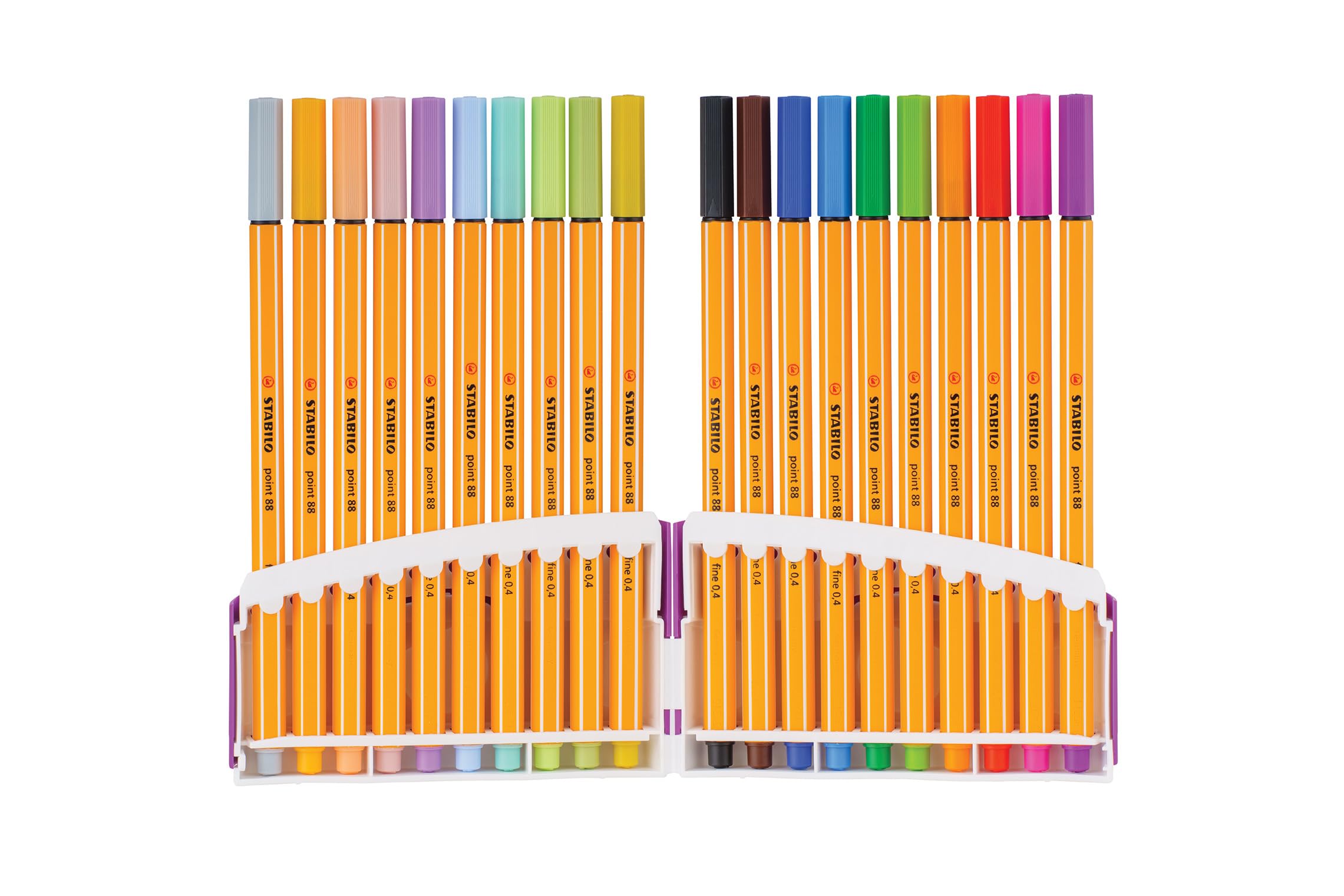 STABILO Fineliner point 88 - Colorparade - Assorted Colours - 20 pcs - including 10 Pastel Colours