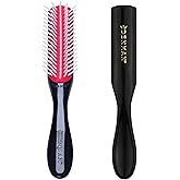 Denman Mini Curl Definer & Styler 5 Row Hairbrush for Detangling, Separating, and Defining Curls, Curly Hairbrush, Sleek Blowdrying - D14