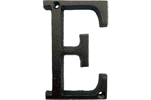 BetLight 5.1 Inch High Cast Iron House Letter, Solid Home Address Letter, Elegant Black Brown Finished, Matching Perfect with 5.5 Inch House Numbers, Letter E