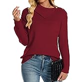 Womens Sweater Turtleneck Knit Long Sleeve Fall Fashion Jumper Cozy Pullover Tops