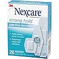 Nexcare Strong Hold Bandages, Assorted, 20 Bandages Per Box (3 Boxes), 20 Count (Pack of 3)