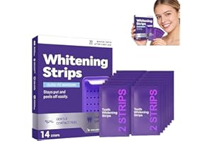Purple Teeth Whitening Strips, 14PCS Effective Teeth Whitener for Surface Stain Removal, Enamel Safe, Natural Shine, Comforta