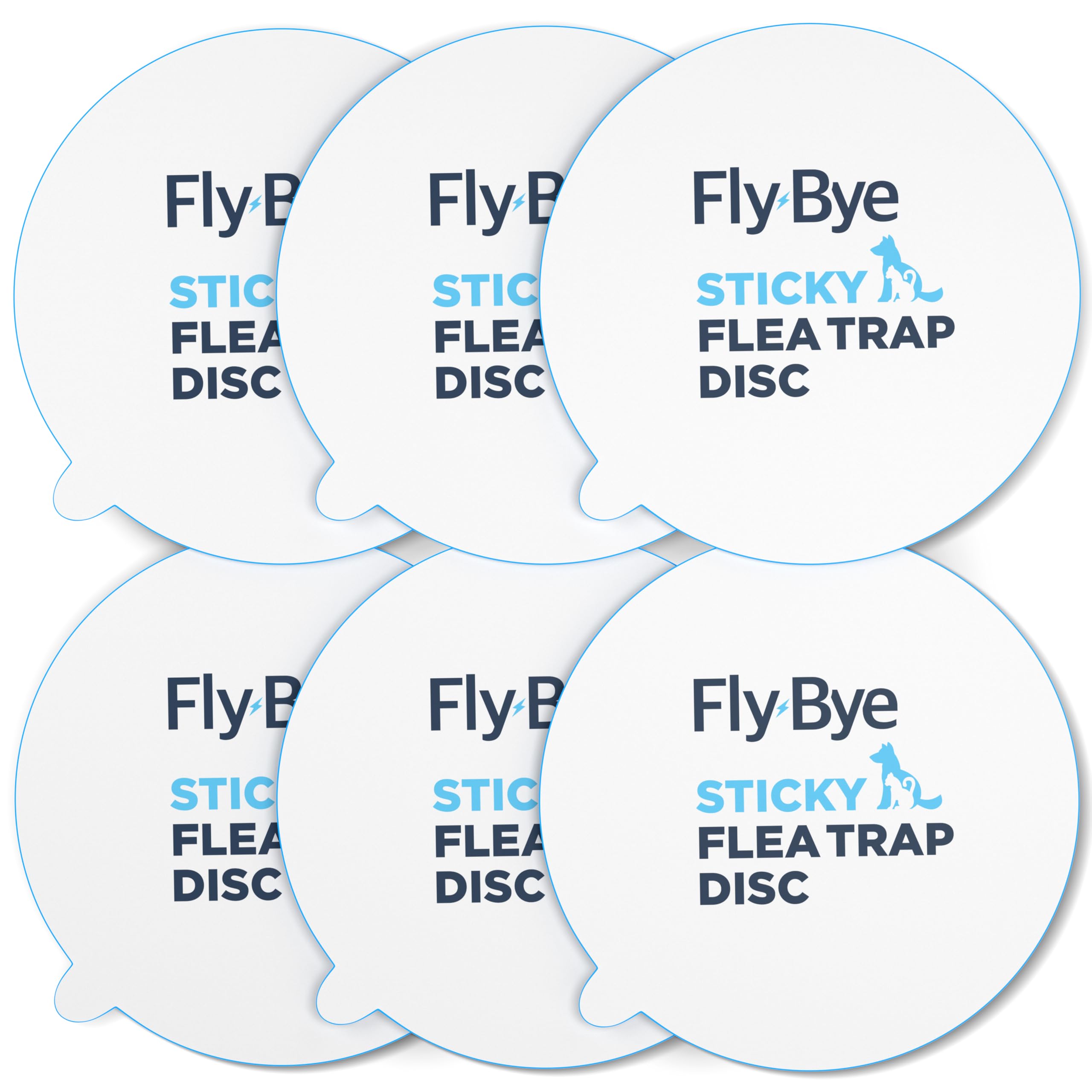 Fly-Bye Flea Trap Sticky Discs (6 Pack) – Non-Toxic Replacement Pads for Home Fleas Trap – Safe Alternative to Flea Sprays & Bombs