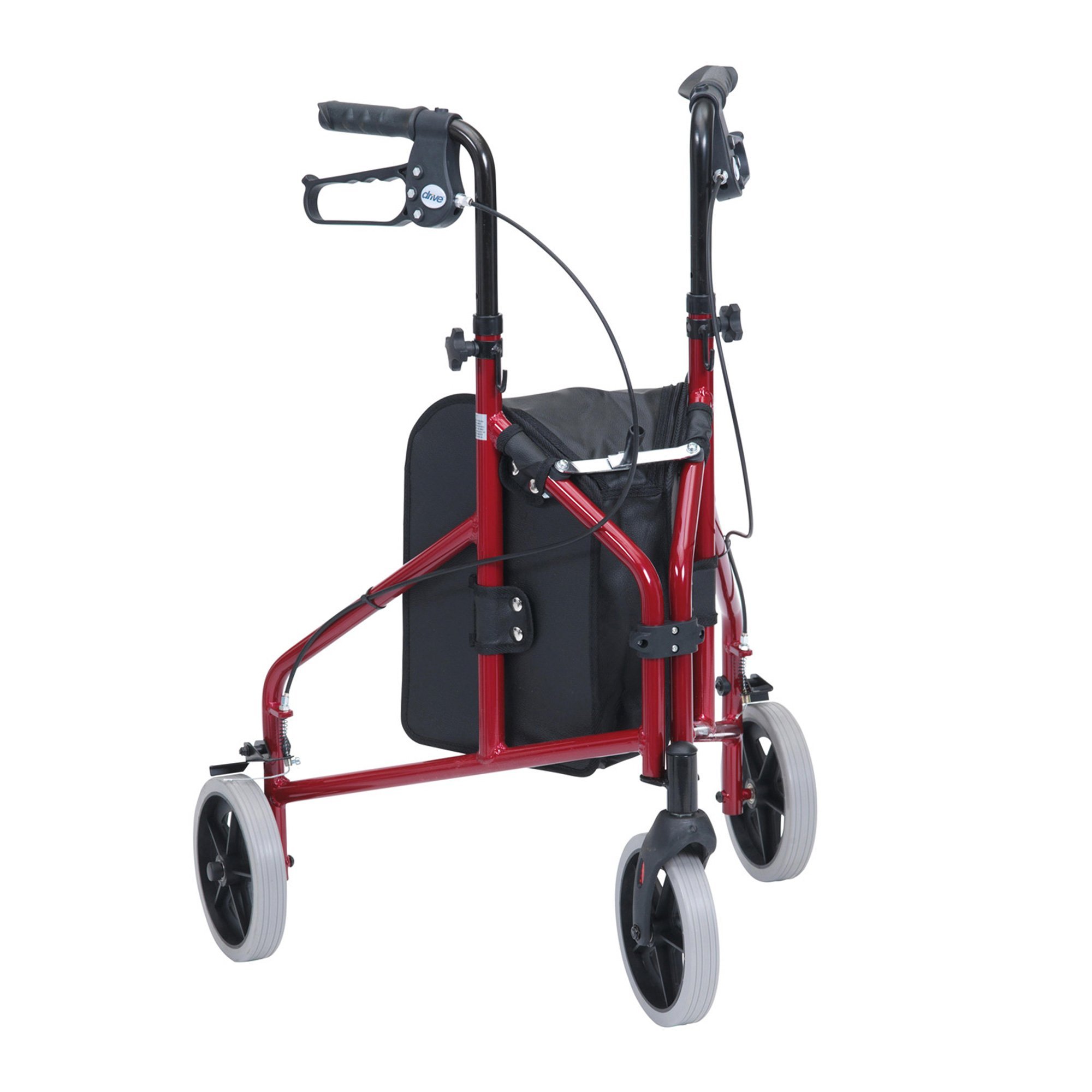 Drive Devilbiss TW008R-23 Ultralight Aluminium Red Tri-Walker with Vinyl Bag