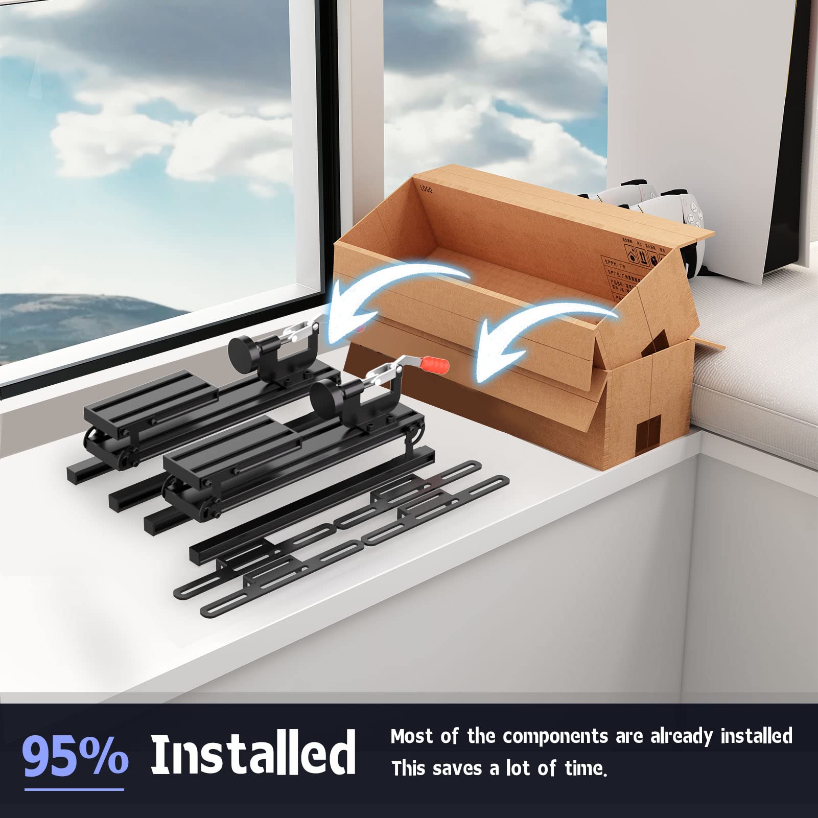 Logitech X52/X52 Pro/X56 Hotas Joystick Throttle Mount - Foldable Desk Mount for Thrustmaster T 16000M/HOTAS Warthog/T Flight One/4/TCA/VKB Gladiator NXT/VPC WARBRD (2PCS)