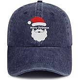 Yuawoi Christmas Santa Embroidered Baseball Cap, Xmas Hat, Adjustable Strap