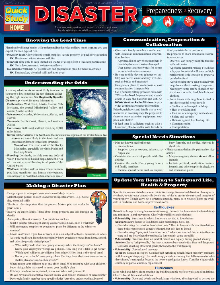 Disaster Preparedness & Recovery (Quick Study Home) Disaster Preparedness & Recovery (Quick Study Home) Cards