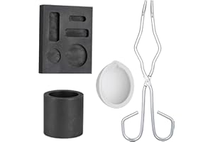 4pcs Graphite Crucible Kit, Ymiko Graphite Molds Set High Purity Graphite Torch ing Casting Kit for Non-Ferrous Metal Gold Silver and Copper